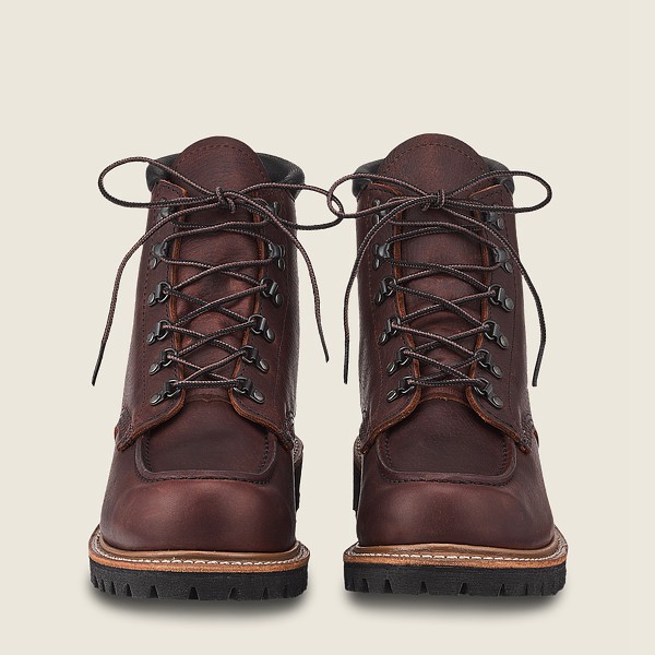 Bottes Red Wing Heritage - Sawmill - 6-Inch Oil-Slick Cuir Steel Toe - Marron Foncé - Homme 821RJNAH